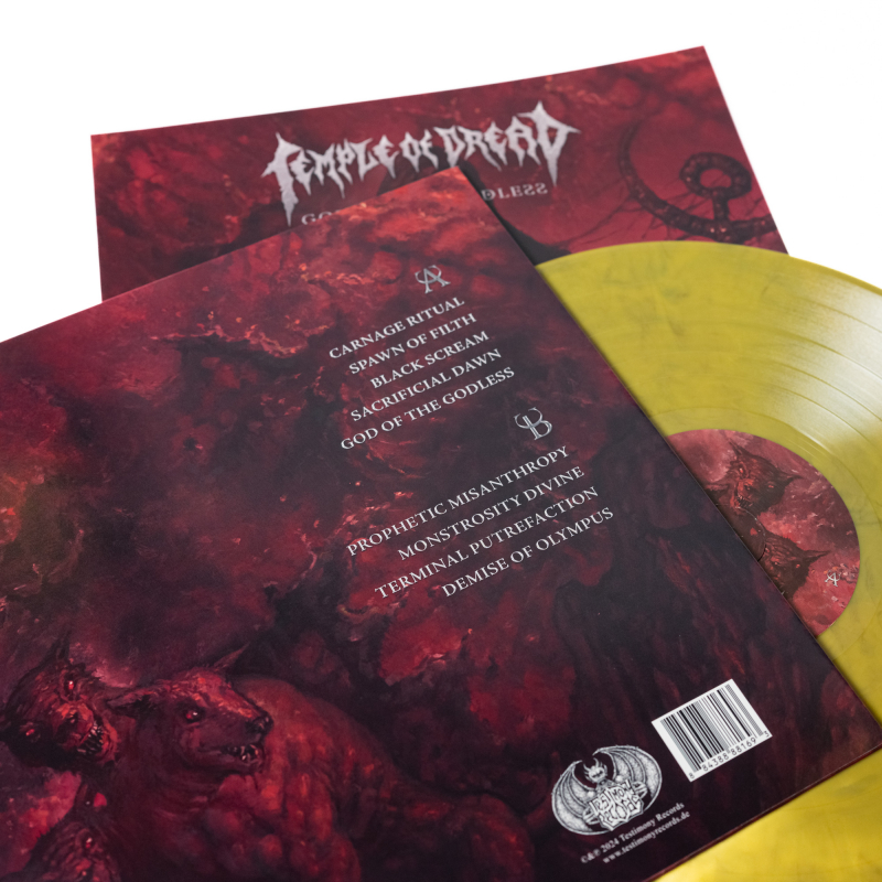 Temple Of Dread - God Of The Godless Vinyl LP  |  Clear/Yellow/Black Marble